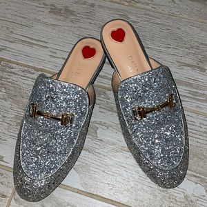 SILVER LOAFERS (no back) GLITTER